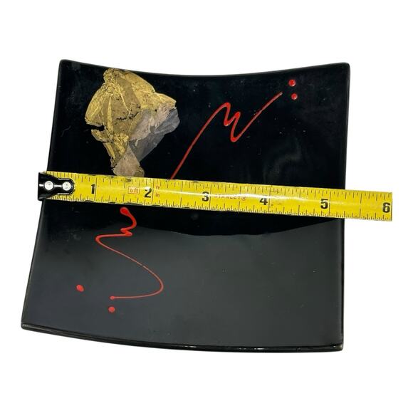 collin fused art glass Trinket tray handcrafted dish signed set of 2 - Picture 10 of 16